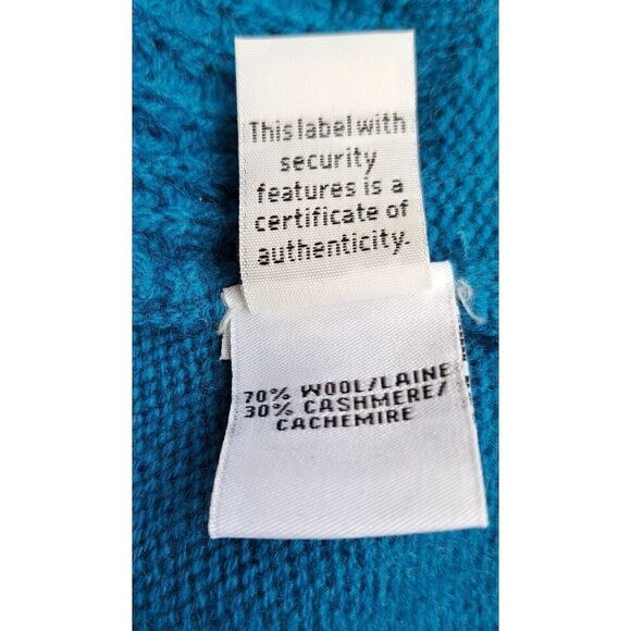 Diane von Furstenberg DVF AQUA BLUE cashmere Wool Sweater Womens Small - Picture 5 of 6